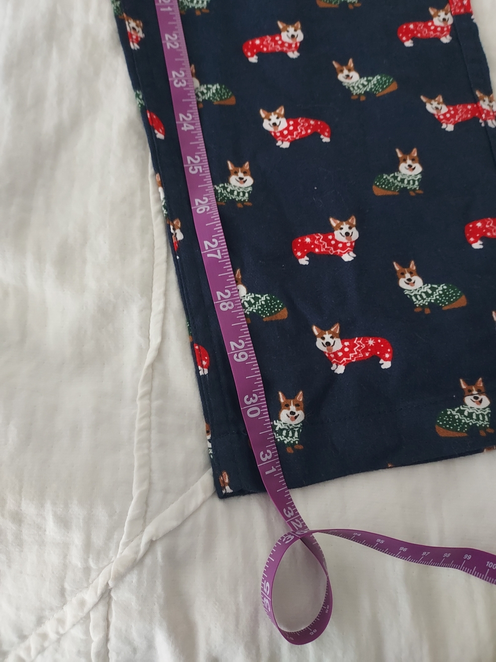 NWT XS J Crew Navy Blue Corgi Print Pajama Pants, Red and Green Xmas Theme - Picture 7 of 11